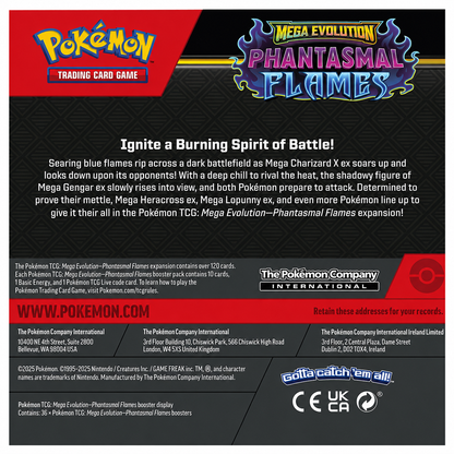 Pokémon TCG: Mega Evolution—Phantasmal Flames Booster Display Box – 36 Packs