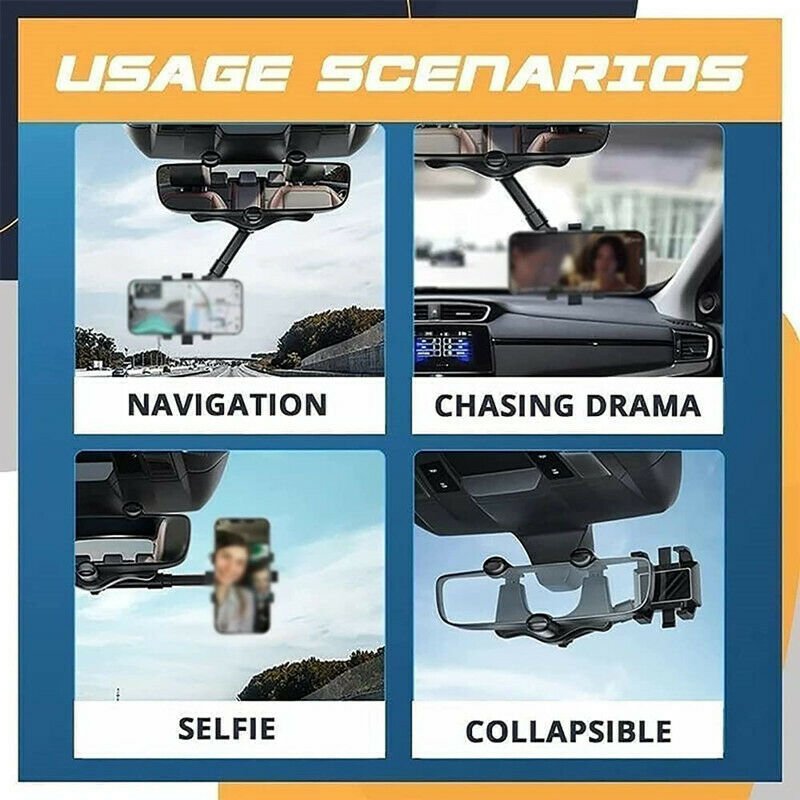 Car Rearview Mirror Swivel Navigation Bracket - IK LifeStyle