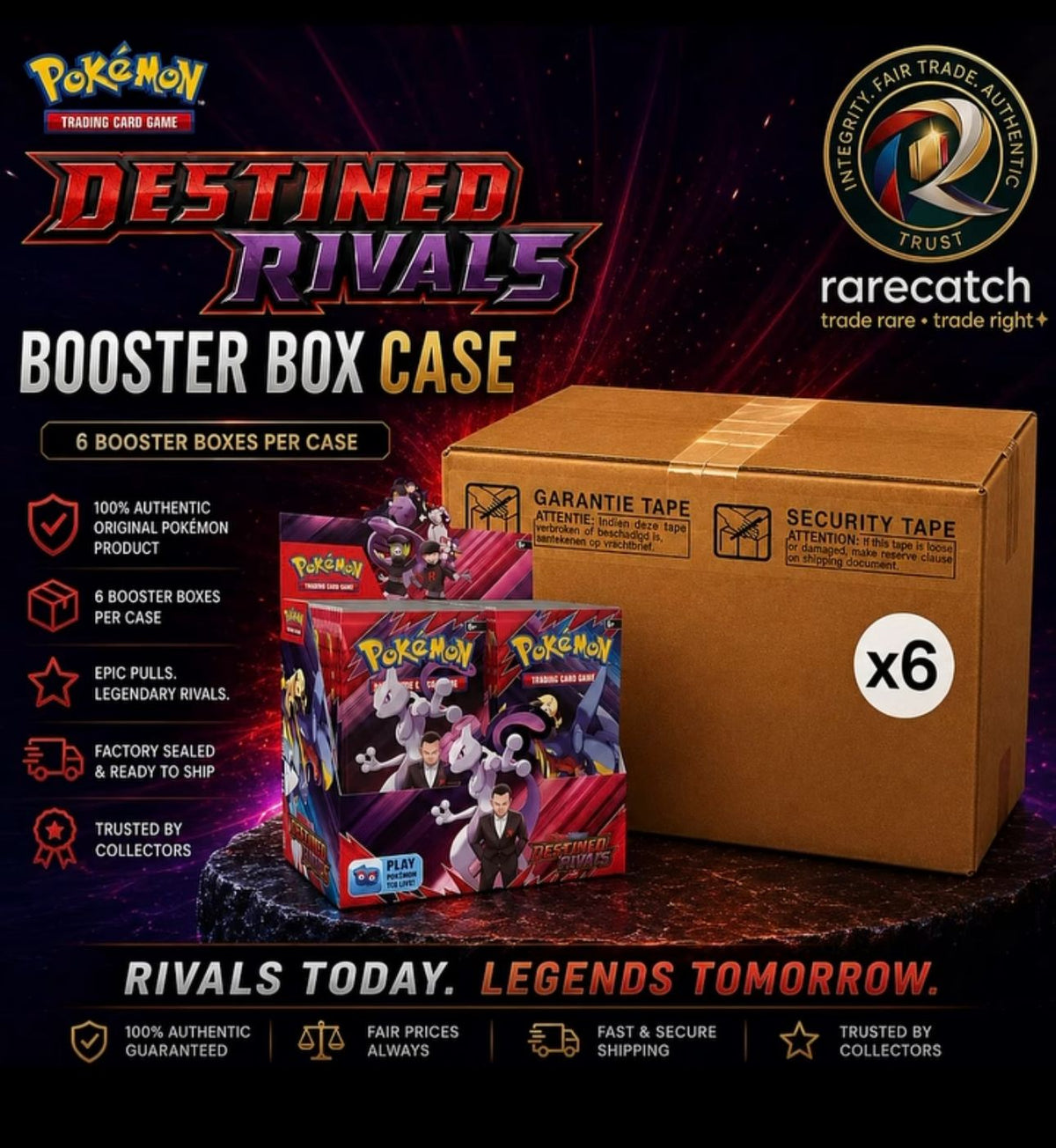 Pokémon TCG: Scarlet & Violet—Destined Rivals Booster Case – 6 Big Booster Pack - IK LifeStyle