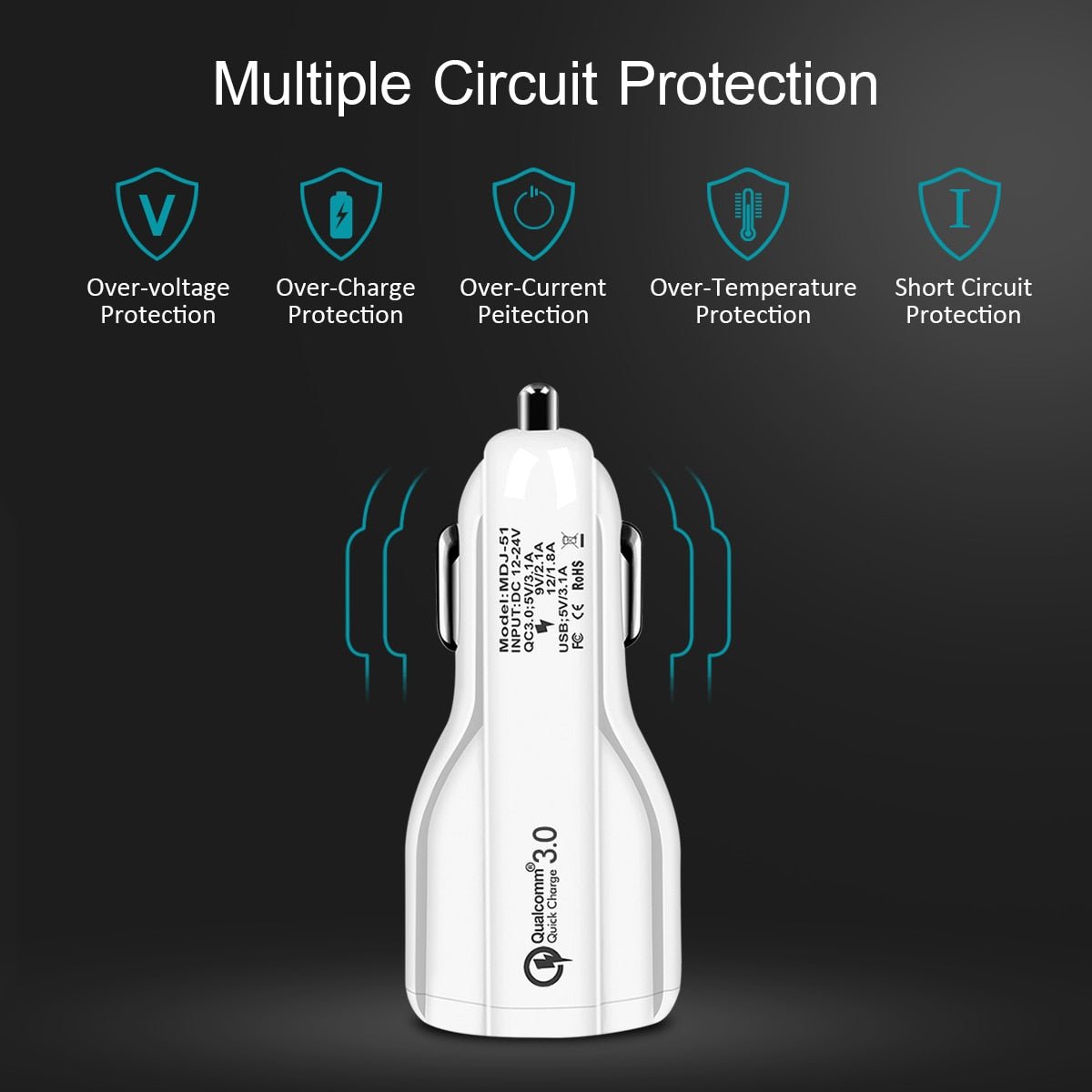 Quick Charge 3.0 Car Charger For Mobile Phone - IK LifeStyle