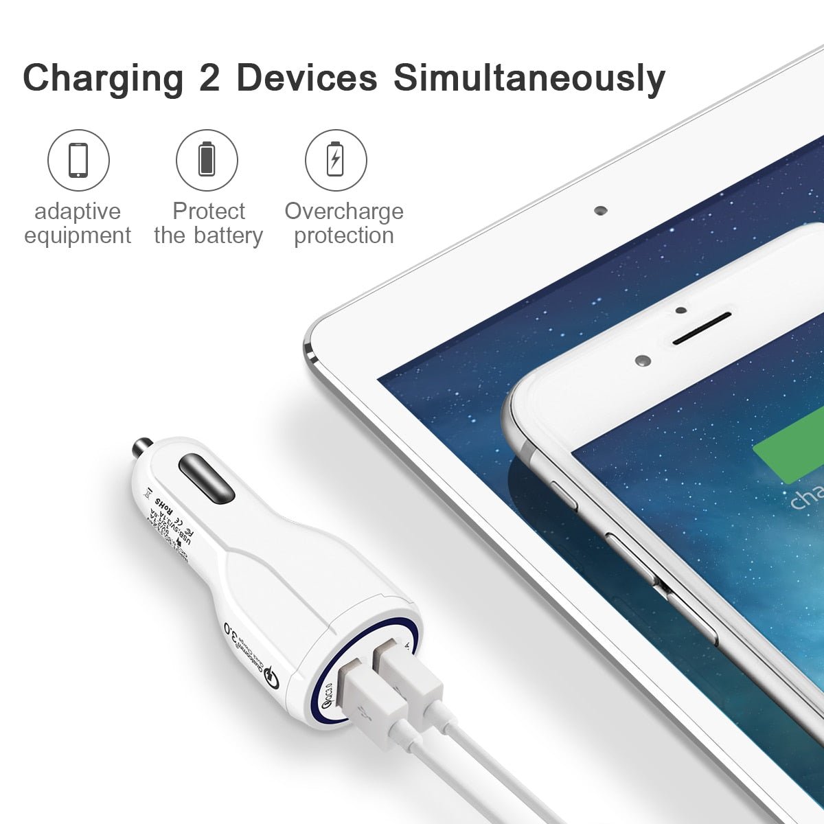 Quick Charge 3.0 Car Charger For Mobile Phone - IK LifeStyle